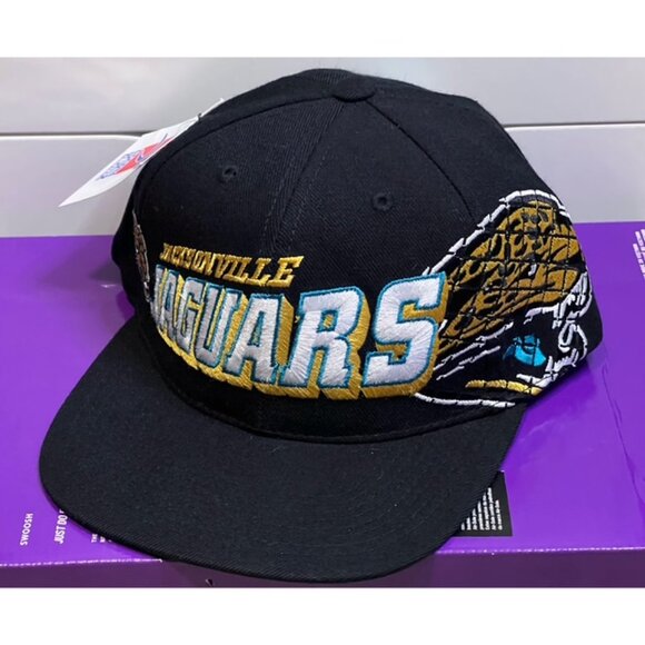 Jacksonville Jaguars Vintage Sports Specialties Black Grid Snapback Cap Hat New - Picture 2 of 11